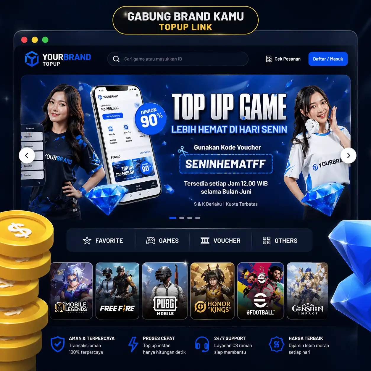 Tamora Shop - Top up Game dan Beli Voucher Game termurah dan terpercaya di Indonesia.