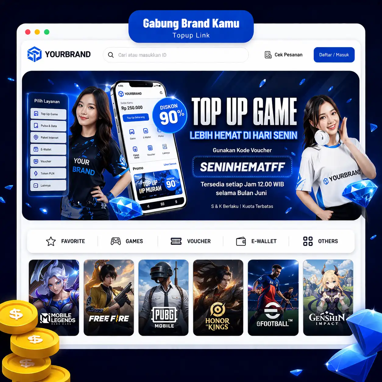 Tamora Shop - Top up Game dan Beli Voucher Game termurah dan terpercaya di Indonesia.